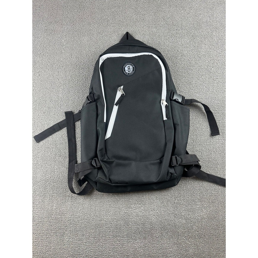 Brooklyn Nets NBA Backpack Men Black Laptop Zip Adjustable Travel Sporty Outdoor